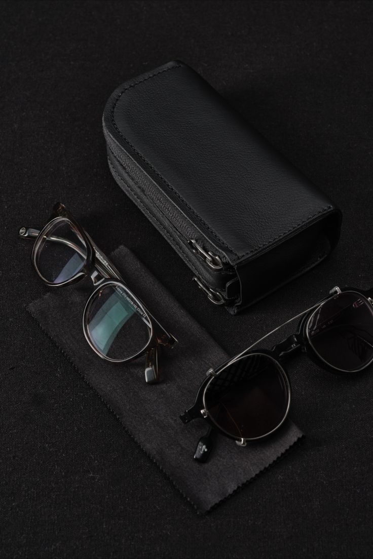 Double Glasses Case · Black by Capra Leather Black Rectangular Case For Daily Use, Rectangular Black Case For Daily Use, Classic Round Case For Daily Use, Black Round Case For Everyday Use, Classic Black Storage Cases, Classic Portable Cases For Daily Use, Versatile Everyday Cases With Case Included, Modern Black Cases For Daily Use, Modern Black Case For Daily Use