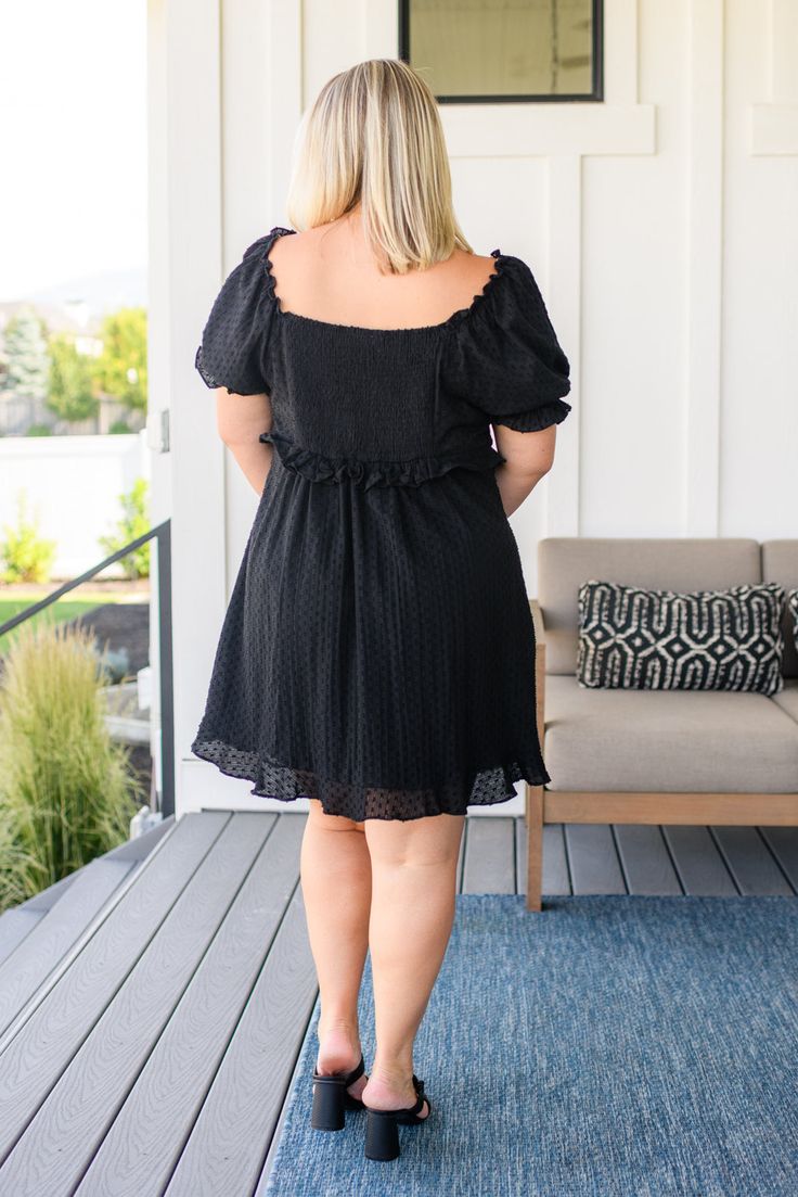 Indulge in a luxury look with the It's Cocktail Hour Ruffle Detail Dress. This captivating dress features delicate Swiss Dot lined fabric with adjustable ruching, a smocked back, and a fluttering ruffle detail to complete the look. Dare to make an entrance! Lined Functional/Adjustable Ruching Smocked Back Swiss Dot 100% Cotton, Lining 100% Polyester True to Size Measurements are unstretched: S: Chest 32" Waist 29” Length 34"M: Chest 33" Waist 31" Length 35"L: Chest 34" Waist 33" Length 36"1XL: C Luxury Look, Letter Earrings, Judy Blue Jeans, Swiss Dot, Cocktail Hour, Sweater Blouse, Dress Details, Effortless Style, Dresses Online