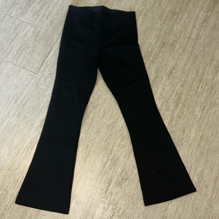 Black Zara Bootcut High Rise Dress Leggings, Thick Material Meant To Look Like Dress Pants Size: Medium Brand: Zara Condition: New, Never Worn Black Wide Leg Leggings For Night Out, Black Straight Leg Elastane Leggings, Chic Black Stretch Pants, Chic Black Stretch Bottoms, Stretch Black Pants For Night Out, Black Stretch Pants For Night Out, Black Flared Casual Leggings, Black Elastane Bottoms For Night Out, Stretch Elastane Bottoms For Date Night