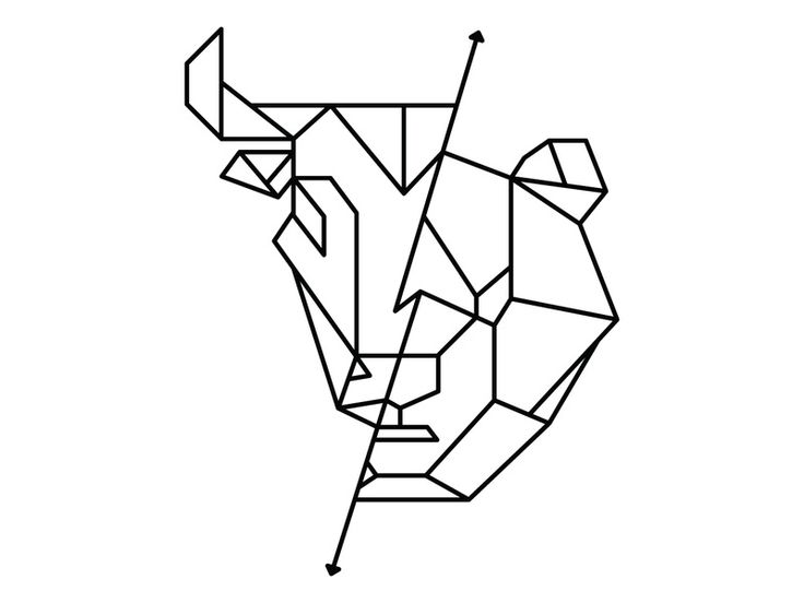 the head of a giraffe made up of geometric shapes