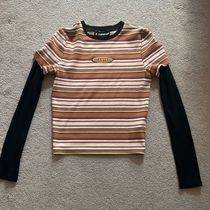 Nwot Size- Small Brand- Forever 21 Made In Vietnam Striped Colors- Orange, Black, White, Cream, And Purple Comment If You Have Questions Forever 21 Striped Cotton Tops, Casual Striped Tops From Forever 21, Trendy Orange Tops For Streetwear, Striped Tops With Graphic Print For Fall, Forever 21 Fall Streetwear Tops, Forever 21 Fitted Brown Top, Forever 21 Brown Spring Top, Colors Orange, Forever21 Tops