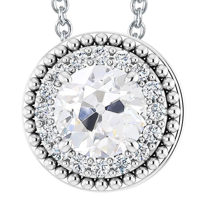 METAL SPECIFICATIONS White Gold 14K STONE SPECIFICATIONS Stone Name : Old Miner Stone Cut : Round Stone Details : There is one round cut old miner diamond approx. 5 carats (Approx. Dia. 11 mm) and approx. 4 carats of smaller diamonds in the pendant. Natural earth mined diamonds. Color : F/G Clarity : VS1 Total : Approx. 9 Carats PENDANT SPECIFICATIONS Length : 16” (Can change length, please indicate about change with payment) Overall Size (mm): Approx. 19 x 19 mm Appraised Value : $ 121023.00 Co Earth's Mantle, Round Diamond Halo, Round Earth, Halo Pendant, Natural Earth, Stone Cuts, Diamond Halo, Stone Names, Halo Diamond