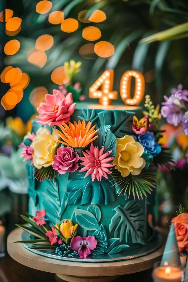 Celebrating in Style: 40th Birthday Cake Ideas Female Female 40th Birthday Cake, Retro Themed Cake, 40th Birthday Cake Women, Fun Birthday Cakes For Women, Birthday Cake 40th Women, 42 Birthday Cake, Milestone Birthday Ideas, 40th Birthday Cake Ideas, Quirky Cakes