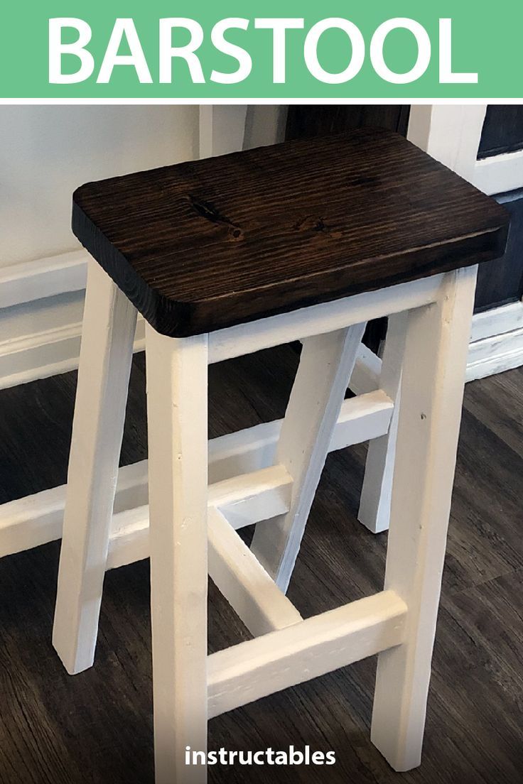 an easy diy bar stool made out of wood and white paint