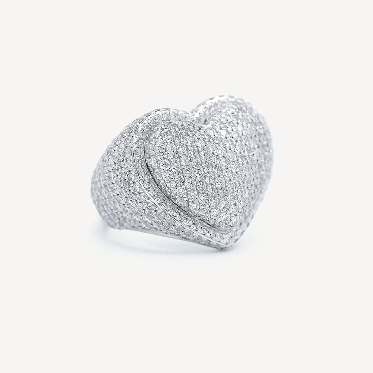 This beautiful diamond heart ring is perfect for the luxury-loving woman in your life. The sparkling diamonds are set in a 10k yellow or white gold heart, making it a uniquely romantic and special piece of jewelry. Whether you're looking for a birthday gift, anniversary present, or just something special to show how much you care, this ring is sure to please. Custom made to order - Please allow 4 - 6 weeks for shipping. @goldpresidents 10k Gold Heart Ring 💜 | Gold Presidents #jewelry #goldring Double Heart Ring With Diamond Accents For Anniversary, Luxury White Diamond Heart Ring, Anniversary Double Heart Ring With Diamond Accents, Heart Cut Diamond White Ring For Proposal, Luxury Sparkling Diamond Promise Ring, Luxury Heart-shaped Diamond Ring, Double Heart Diamond Ring With Accents For Valentine's Day, Diamond White Cubic Zirconia Heart Ring For Valentine's Day, Luxury White Heart Ring With Diamond Accents