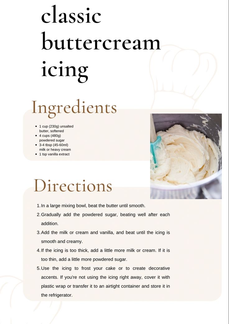 Recipe for buttercream icing. Ingredients and instructions included. Home made. Simple baking tricks White Cake Buttercream Frosting, Recipes For Icing, Homade Frosting Recipes Easy, At Home Frosting, How To Make Buttercream White, How To Make Homemade Icing For Cakes, Simple Buttercream Recipe, Homade Icing For Cake, How To Make Homemade Frosting Easy