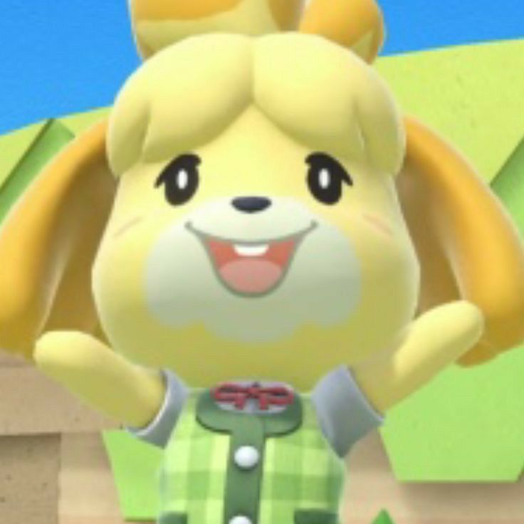 the animal crossing character is smiling and waving