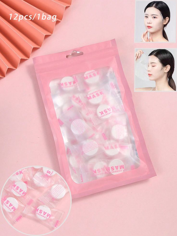 12pcs/1bag Compressed Facial Mask Sheet Made Of Silk, Invisible Candy Wrap Style, Skin-Friendly, Breathable, Ultra-Thin, Moisturizing, Wet Mask Hook Included White    Non-woven Fabric  Face Mask Sheet   Beauty Tools, size features are:Bust: ,Length: ,Sleeve Length: Face Mask Sheet, Natural Face Mask, Facial Sheet Mask, Mask Sheet, Breast Tape Lift, Mascara Facial, Breast Lift, Diy Mask, Facial Mask