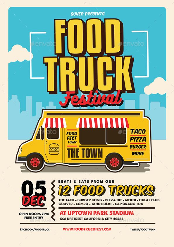 a food truck festival flyer template