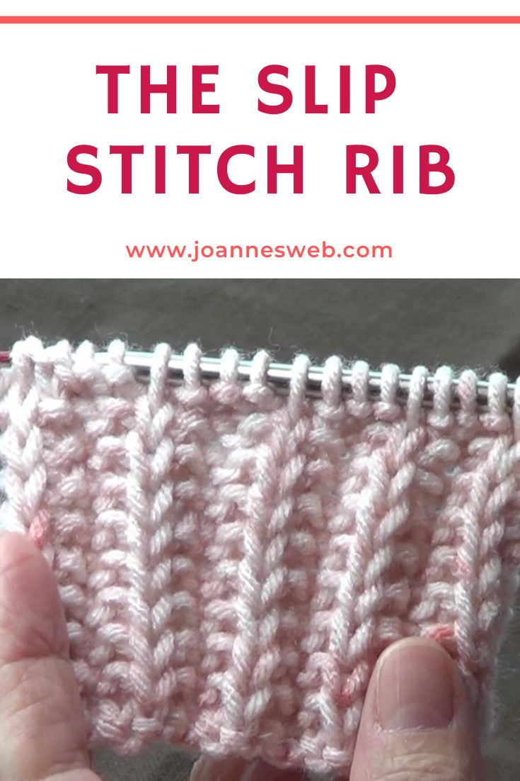 the slip stitch rib is being worked on