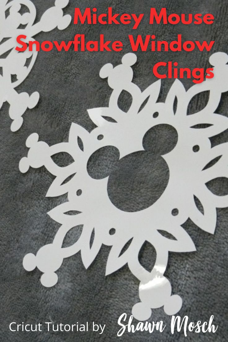 mickey mouse snowflake window clings with text overlay reading mickey mouse snowflake window clings