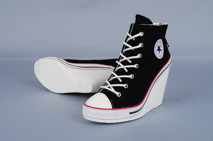 Converse "wedges" Converse Wedge, Converse Wedges, Converse Heels, Shoes Wedges Sneakers, Nike Heels, Heel Sneakers, Wedge Heel Sneakers, Shoes Outfit Fashion, Prom Heels