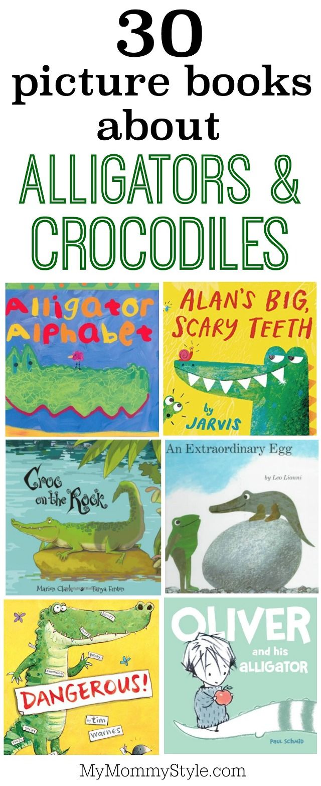 children's books about alligators and crocodiles with text overlaying them