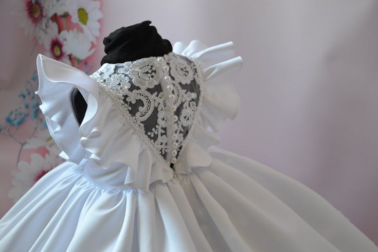 Toddler Baptism Dress With Train Christening Gown for Toddler - Etsy Lace Princess Dress With Ruffles For Wedding, White Lace Ball Gown With Ruffles, Lace Ball Gown For First Communion, Elegant Princess Dress With Ruffles For First Communion, Princess Ball Gown With Ruffles For First Communion, Princess Style Ball Gown With Ruffles For First Communion, White Ruffled Ball Gown For Wedding, White Lace Pageant Dress With Lace Bodice, White Ball Gown Dress With Detachable Train