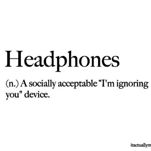 an advertisement with the words headphones in black and white, on a white background