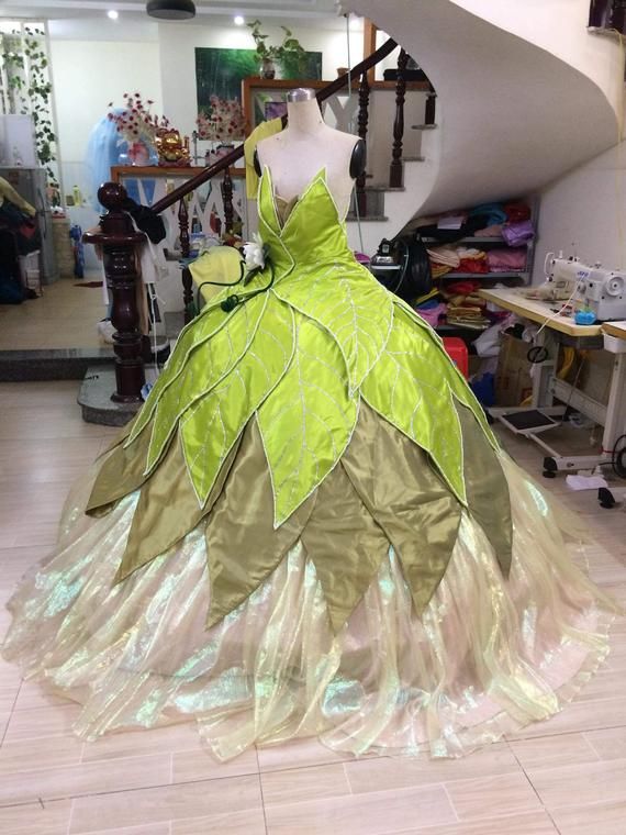 Beading Tiana Princess gowns - Disney Princess - Disney adult Costume - Tiana and the Frog  The costume will take 3-4 weeks for done . For the measurement please check picture above . if have any question then just please contact me . Thank You very much Princess Style Green Ball Gown With Fitted Bodice, Princess Style Green Ball Gown For Pageant, Green Princess Gown For Pageant, Princess Style Green Gown For Pageant, Green Princess Gown For Pageants, Green Princess Dress For Pageant, Green Princess Dress For Pageants, Fairytale Ball Gown For Fancy Dress, Green Costume Dress For Cosplay Events