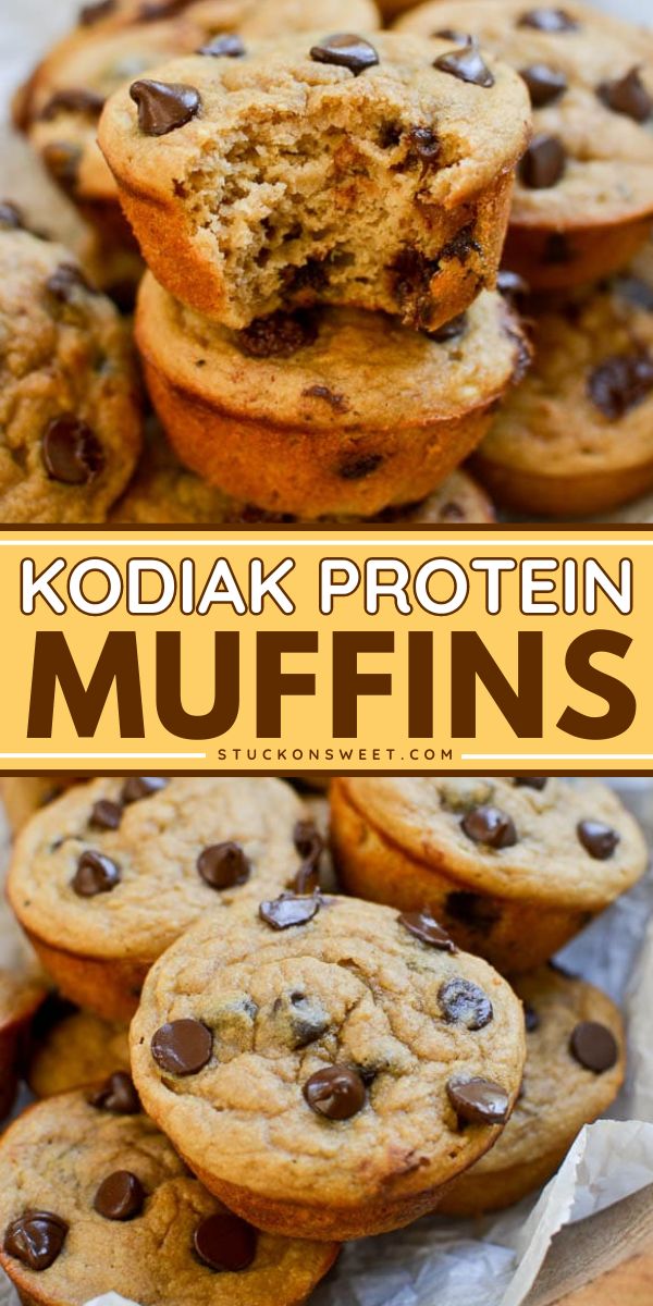 Kodiak Protein Muffins are simple, delicious, and packed full of healthy ingredients including Kodiak Power Cakes Flapjack & Waffle Mix, bananas, coconut oil and coconut sugar. Each muffin is packed with protein, typically around 10-12 grams, making it ideal for those seeking a filling snack or breakfast on the go! Protein Fruit Muffins, Weight Watcher Muffins With Kodiak, Kids Protein Breakfast Ideas, Oatmeal Protein Muffins Healthy, Kodiak Cinnamon Rolls, Macro Friendly Sweet Breakfast, Kodiak Cakes Pancake Mix Muffins, Protein Muffins With Kodiak Cakes, Protein Pancake Muffins Recipe