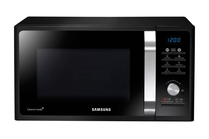 a stainless steel microwave oven on a white background