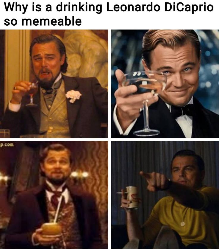 four different pictures of men in suits and ties, one holding a wine glass while the other