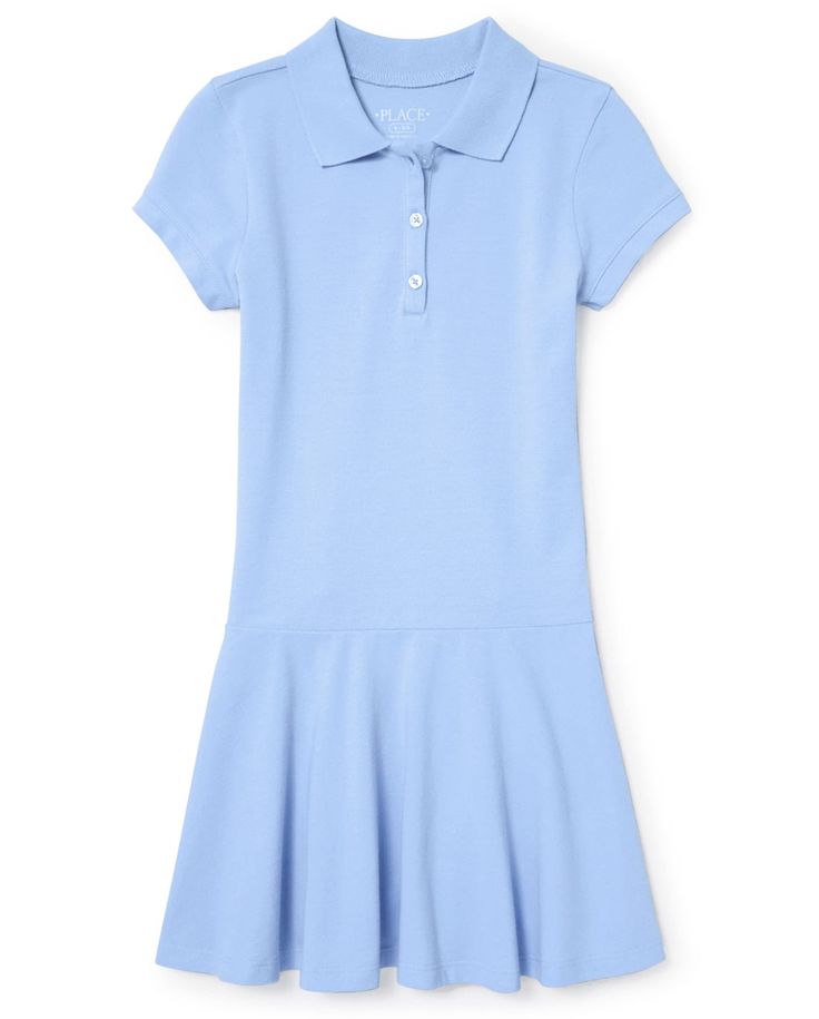 PRICES MAY VARY. Made of 100% cotton pique Flat rib-knit collar made of 100% cotton Half-button placket Drop-waist seam Designed in an above-the-knee length School Uniform Dress, Girls Designer Dresses, Designer Dresses For Kids, Uniform Dress, Ralph Lauren Kids, Girls Uniforms, Designer Kids Clothes, Big Fashion, Dress Robes