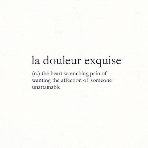 the words la douleur exquise are written in black ink on a white background