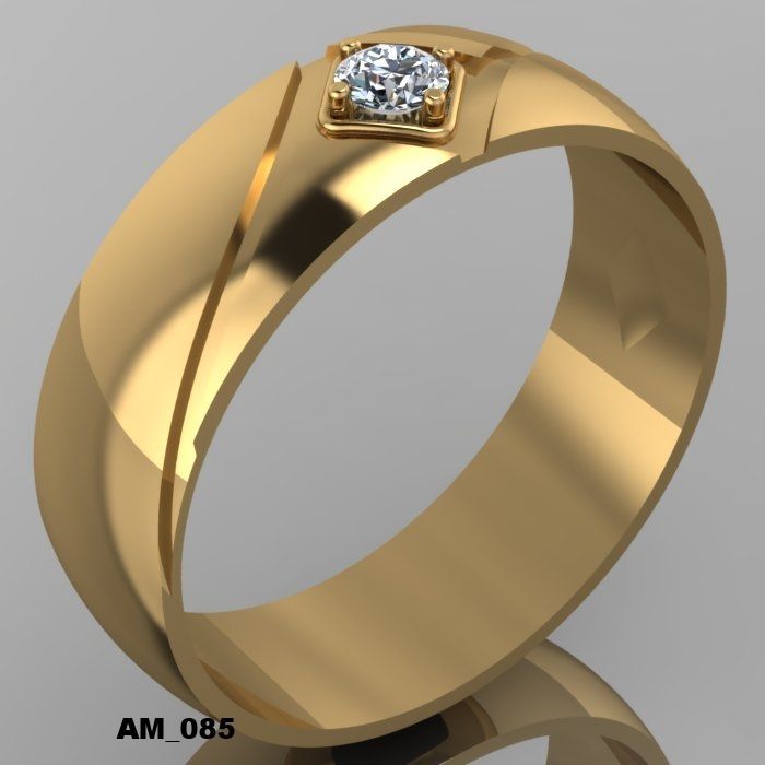 a gold ring with a diamond in the center