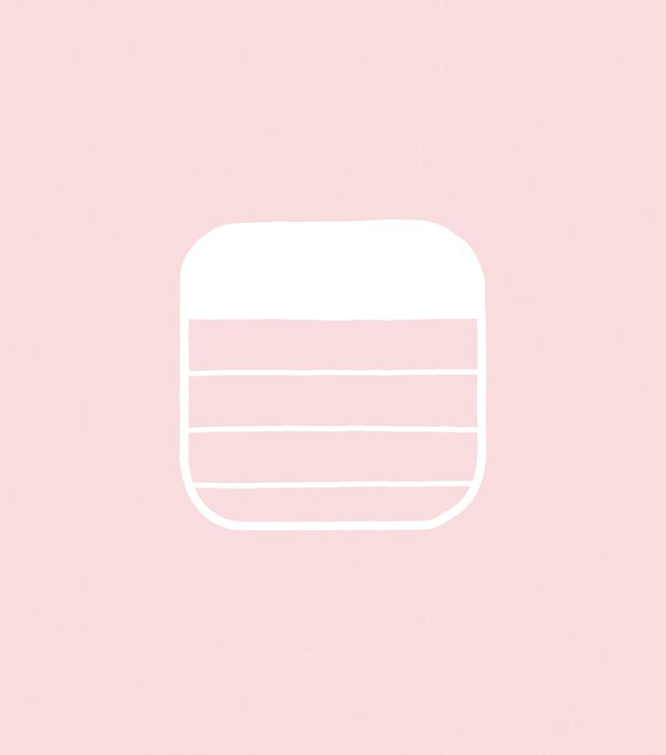 a pink background with a white square in the middle and an oval at the bottom