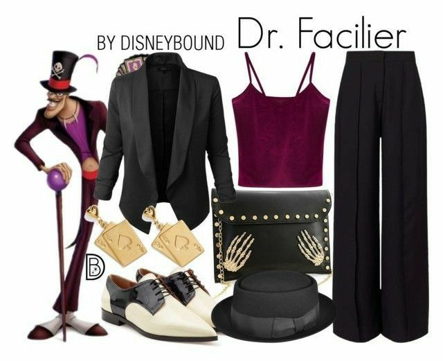 Dr Facilier Disneybound, Dr Facilier Inspired Outfit, Dr Facilier Costume Female, Disney Bound Outfits Villians, Disney Character Outfits, Disney Bound Outfits Casual, Dr Facilier, Princess Inspired Outfits, Disney Themed Outfits