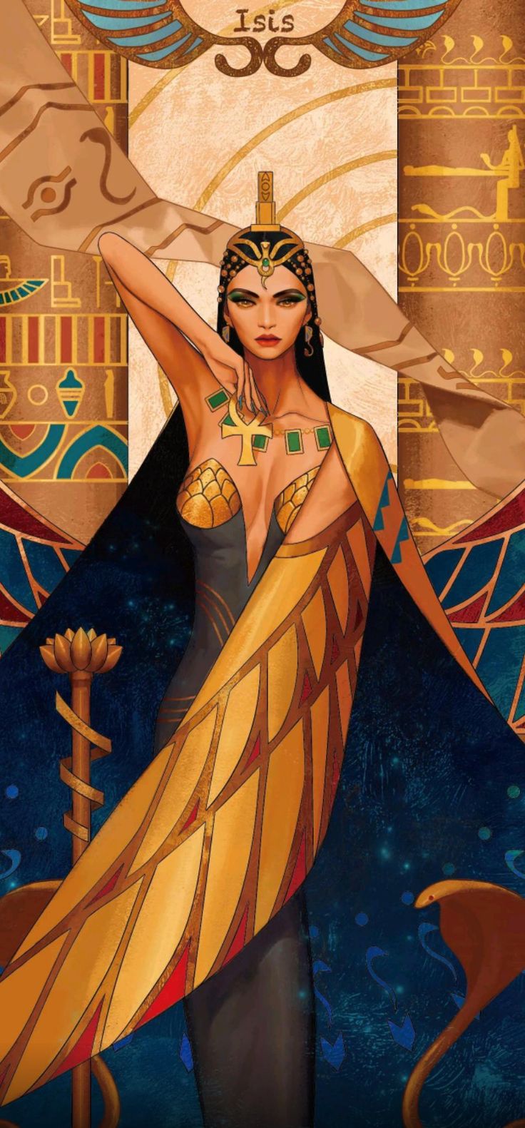 In Egyptian mythology, Isis is the wife of Osiris and the mother of Horus ... It is the goddess of magic. Goddess Of Egypt, Mode Poses, Egyptian Goddess Art, Divine Union, Starověký Egypt, Egypt Concept Art, Egyptian Beauty, Oh My Goddess, Ancient Egyptian Gods