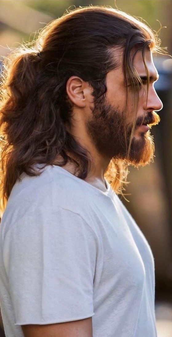 Long Hair And Beard, Man With Long Hair, Long Hair Beard, Mens Hairstyles Thick Hair, Men's Long Hairstyles, Beard Hairstyle, Grow Long Hair, Long Hair Wedding Styles, Corte De Cabelo Masculino