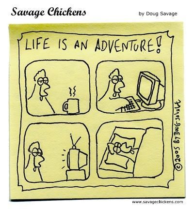 a yellow piece of paper with drawings on it that says, life is an adventure