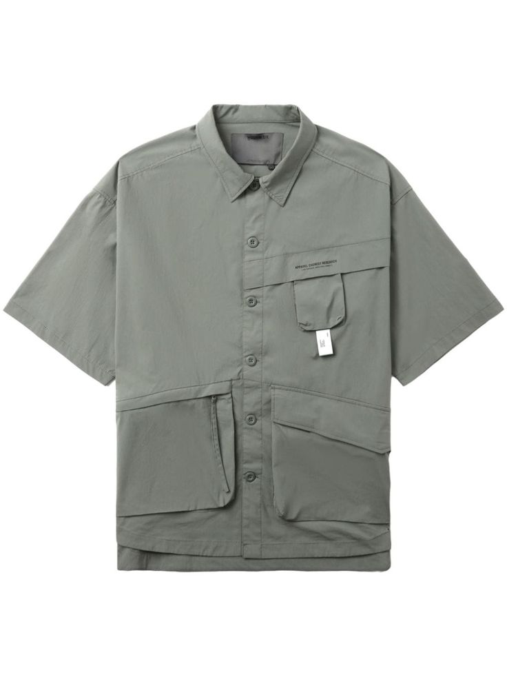 khaki cotton blend classic collar front button fastening short sleeves multiple cargo pockets Front Pocket Tshirt Design, Utility Mens Fashion, Utilitarian Fashion, Clothing Templates, Sport Chic Style, Hoodie Mockup, Shirt Pocket, Blank Apparel, Cargo Shirts