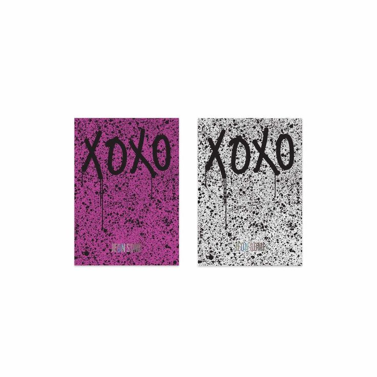 two posters with the words oxox and xo in black ink on white paper