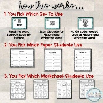 a poster with instructions for how to use the words in this worksheet, including pictures