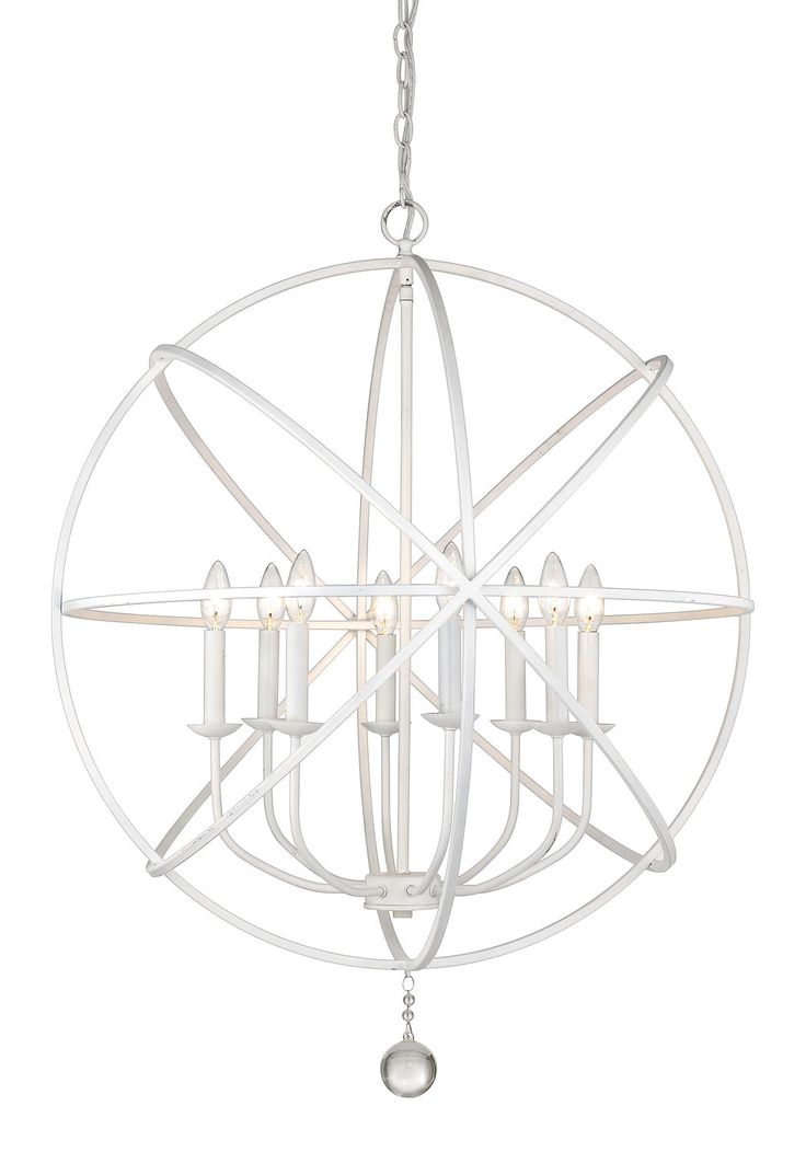 Z-Lite - 458-30MW - Eight Light Chandelier - Tull - Matte White Frame Interior, Orb Chandelier, Living Space Decor, Black Steel Frame, White Chandelier, Globe Chandelier, Contemporary Chandelier, Crystal Shapes, Space Decor