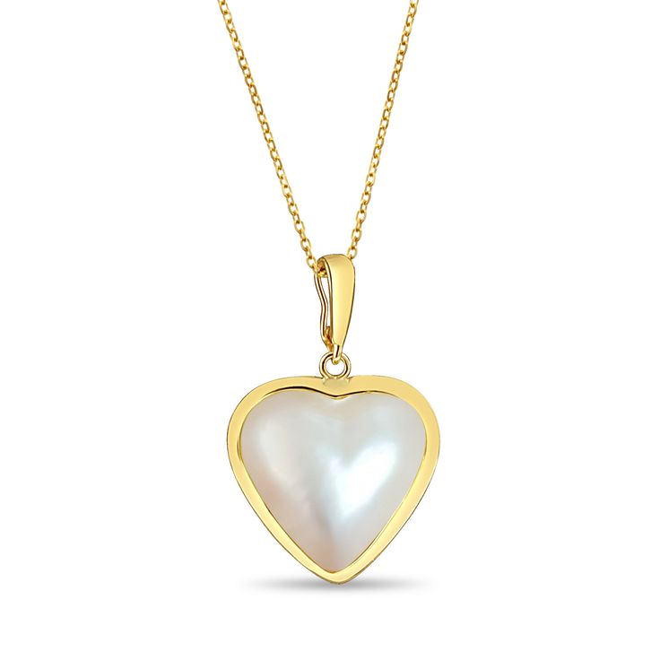 ♥ Product Summary ♥Main Stone: Mother of Pearl Metal: 14k Yellow Gold Dimensions: 30mm x 20mm with bail Classic Heart Pendant Necklace With 17 Jewels, Yellow Gold Necklace With Heart Charm, White Heart Pendant Necklace For Formal Occasions, Classic Necklace With Polished Finish For Valentine's Day, Classic Polished Necklace For Valentine's Day, Oval Yellow Gold Jewelry For Valentine's Day, Classic Heart-shaped Hallmarked Necklace, Valentine's Day Yellow Gold Oval Jewelry, Classic White Jewelry With Heart Charm