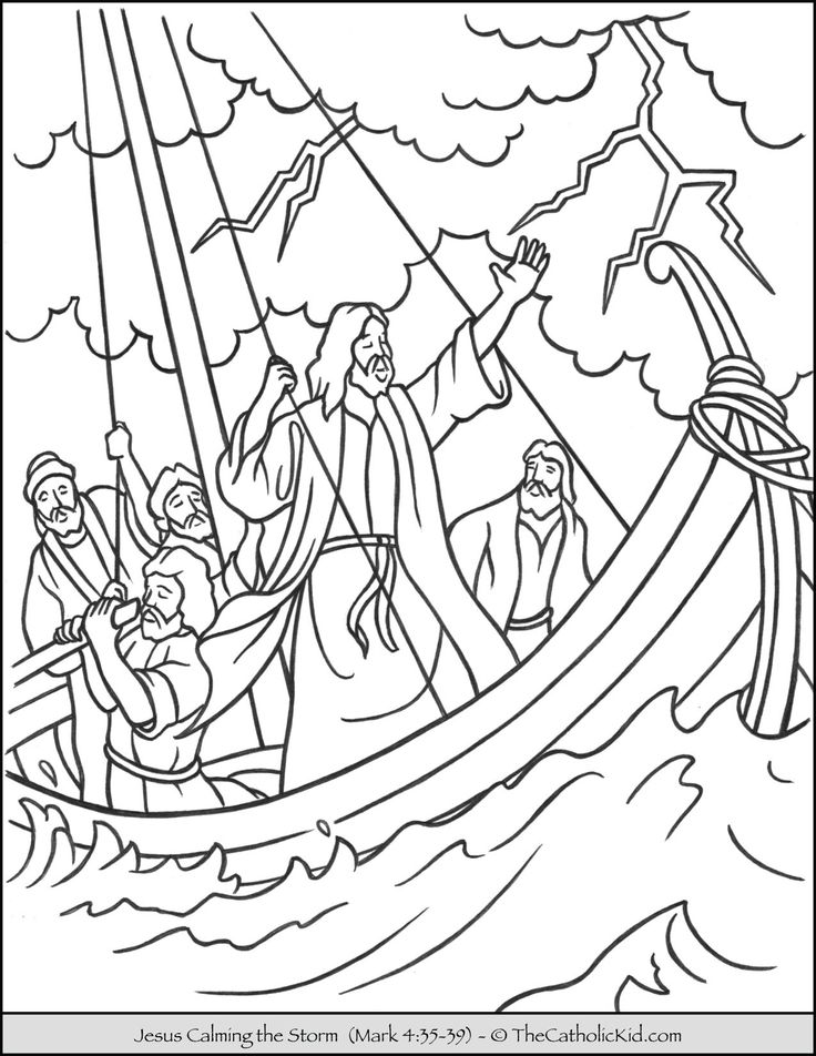 jesus walking on the sea with his people coloring page for kids and adults to color