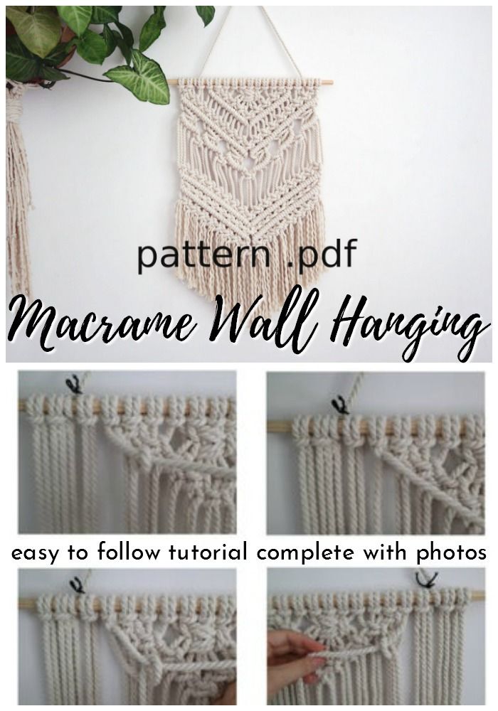 instructions to make macrame wall hangings with photos and text that reads, how to