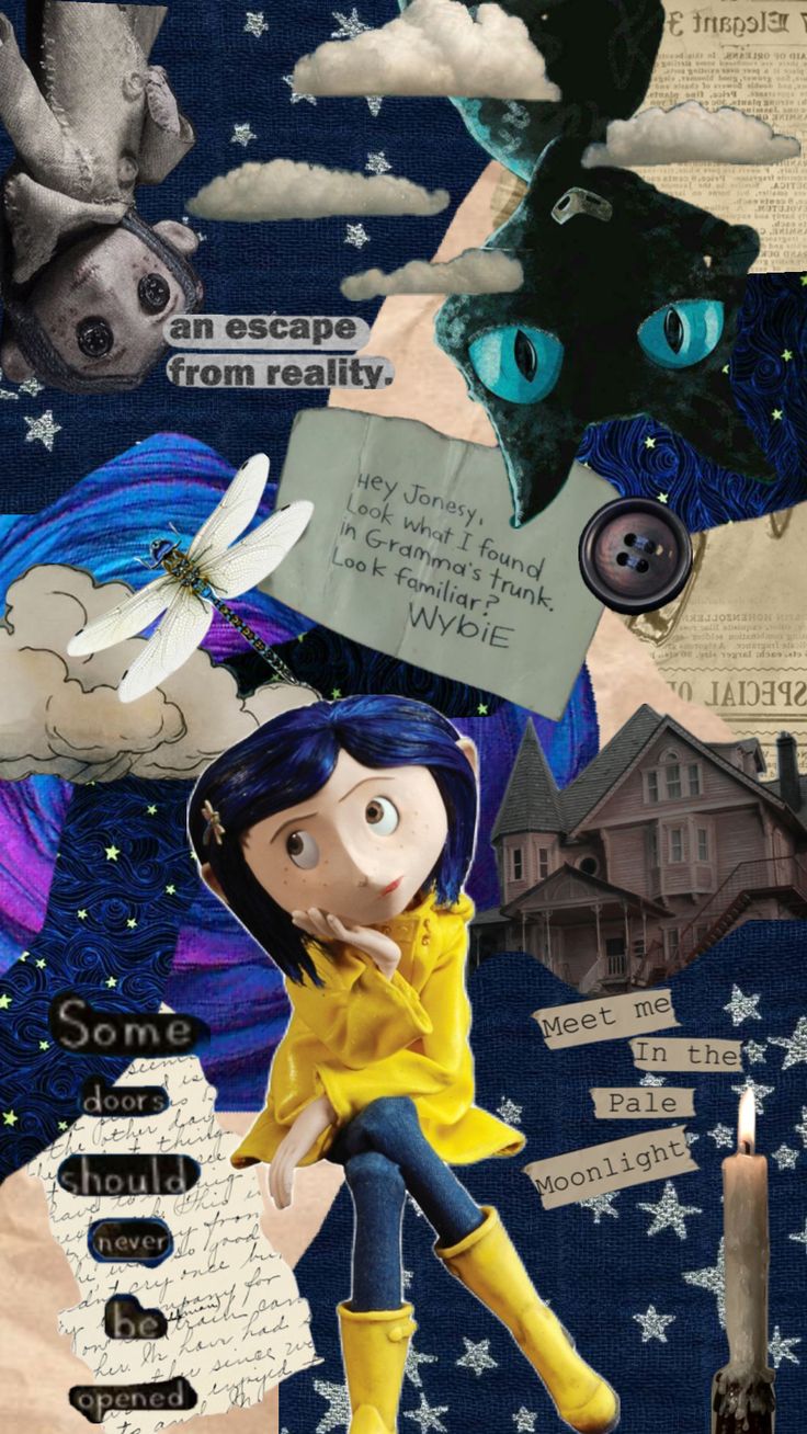 a collage of images with words and pictures on them, including an image of a cat