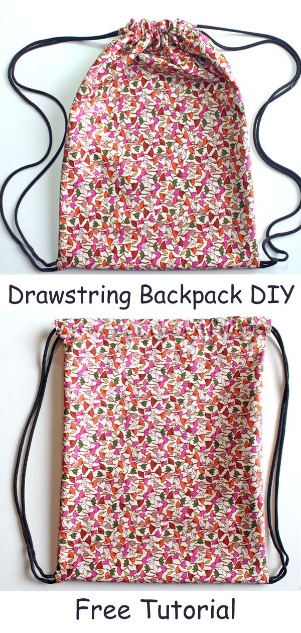 drawstring backpack diy with free pattern