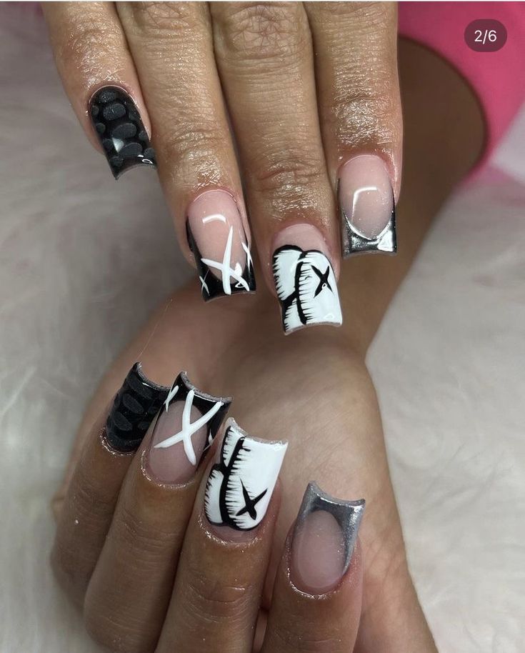 Medium Kaws Nails, Boujee Nails Designs Short, Dope Wallpaper, December Hair, Grey Acrylic Nails, Girly Acrylic, Acrylic Nail Set, Hard Nails, Big Board