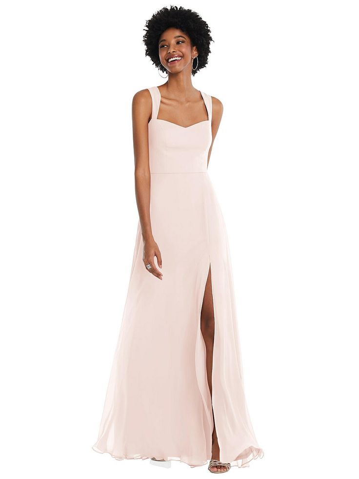 Contoured Wide Strap Sweetheart Maxi Dress Dessy Collection, Pale Peach, Infinity Dress, Bridal Party Dresses, Bridesmaid Style, On The Dance Floor, Dress Order, Chiffon Maxi, Chiffon Maxi Dress