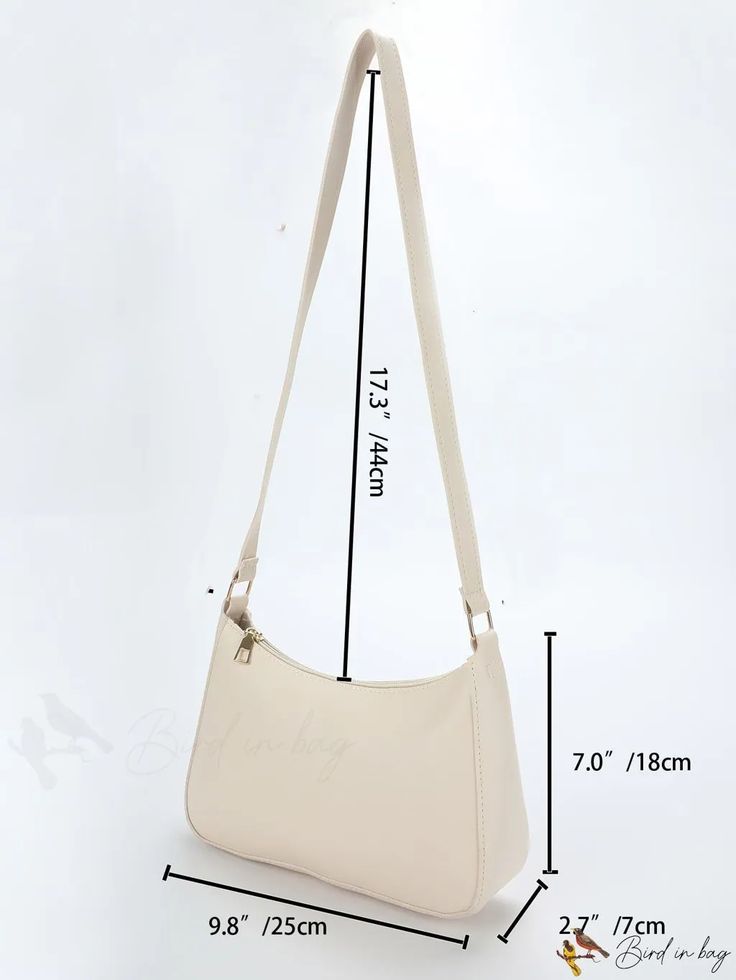 BirdinBag - Chic and Streamlined Baguette Handbag Shopping Baguette Shoulder Bag With Single Strap, Everyday Rectangular Baguette Bag With Single Strap, Rectangular Baguette Bag With Single Strap For Shopping, Rectangular Baguette Bag With Single Shoulder Strap For Shopping, Beige Baguette Bag With Adjustable Strap For Shopping, Cream Satchel Baguette Bag For Shopping, Cream Baguette Satchel Bag For Shopping, Chic Baguette Hobo Bag With Adjustable Strap, Cream Baguette Shoulder Bag For Shopping