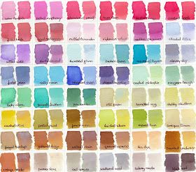 watercolor swatches showing different shades of paint