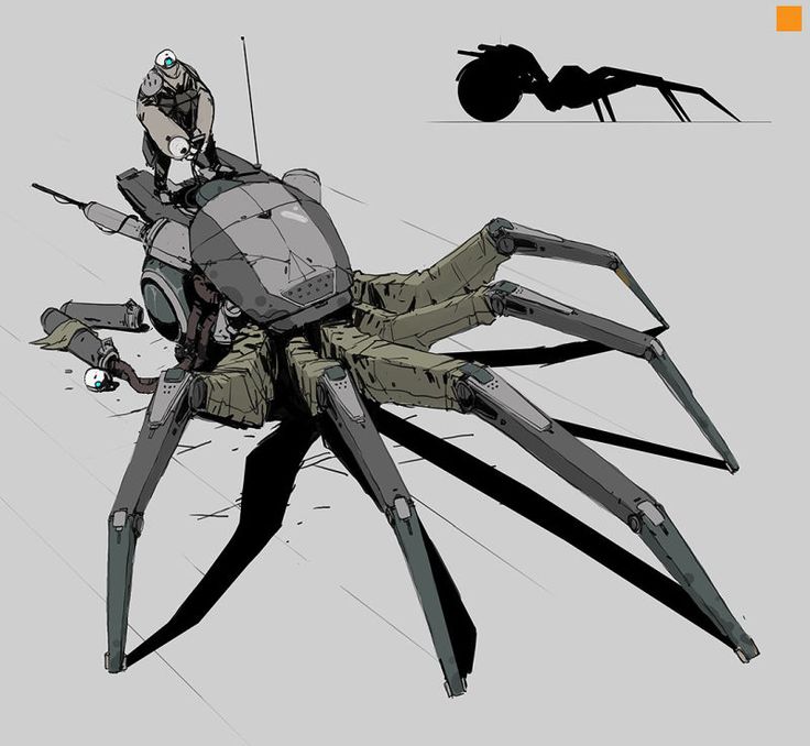 a drawing of a giant spider sitting on top of a table