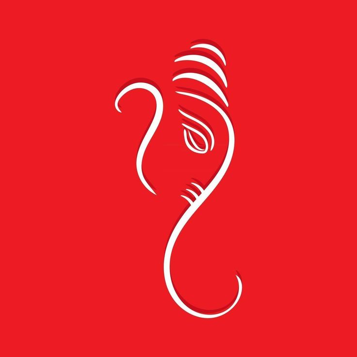 an elephant's head on a red background with the letter s in white lettering