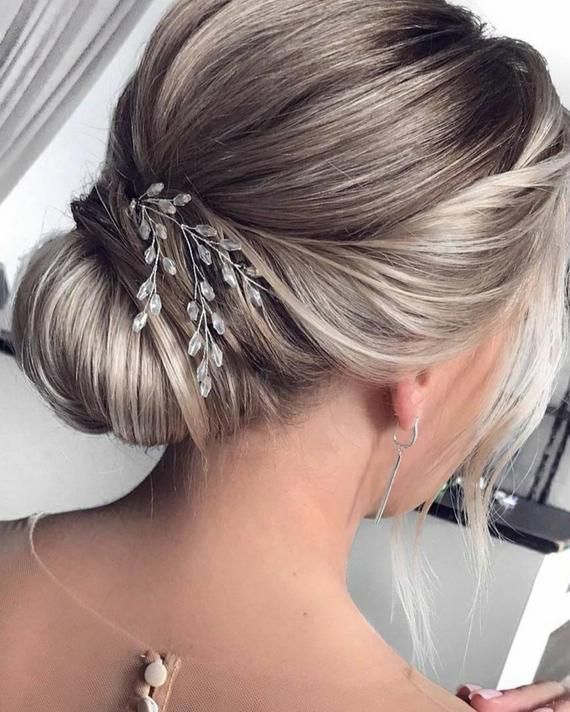 Decorative Hair Pins, Wedding Hairstyles And Makeup, Bridesmaid Hair Pins, Silver Hair Pin, Gorgeous Hairstyles, Crystal Hair Clips, Rhinestone Hair Clip, Prom Ideas, Elegant Updo