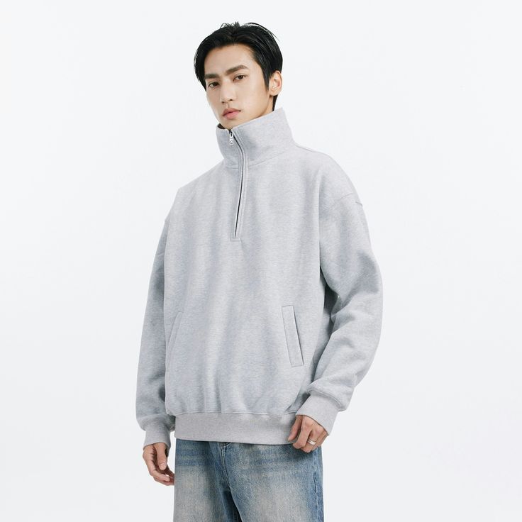 Experience the perfect blend of comfort and style with our Slim Fit Quarter-Zip Cuffed Sweatshirt.
Crafted from a premium cotton-polyester blend, this sweatshirt boasts a solid color design that exudes a simple yet sophisticated aesthetic. Its unique velvet-chain texture adds an edgy touch to the classic quarter-zip form, while the thoughtful cuffed details ensure a snug fit that doesn't sacrifice on style or practicality.
Pair it with denim or chinos for a relaxed weekend outing, or layer it ov Urban Style Sweatshirt For Fall, Solid Urban Sweatshirt For Fall, Solid Color Urban Sweatshirt For Fall, Streetwear Sweatshirt With Ribbed Cuffs, Solid Color Sweatshirt With Ribbed Cuffs And Funnel Neck, Solid Sweatshirt With Ribbed Cuffs And Funnel Neck, Solid Color Sweatshirt With Ribbed Cuffs For Streetwear, Solid Sweatshirt With Ribbed Cuffs For Streetwear, Solid Color Funnel Neck Sweatshirt With Ribbed Cuffs