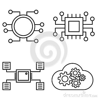 an image of computer components in black and white