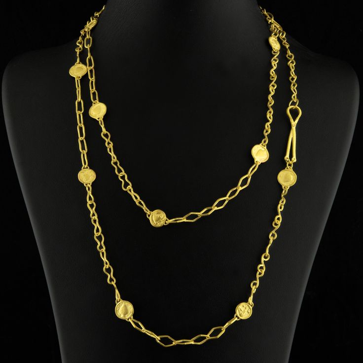 24K 995 Pure Gold Necklace for Women  Get mesmerized by the glitter of 24 Karat pure gold jewelry.    This item has over 54 grams of pure 24 Karat 995 gold in it    This is one long chain in 43 inches total length. You can wear it as a 2 line necklace as shown in the pictures.    - 1-GN-V00633 - in 54.820 Grams for USD $5983.72.  Made in India by Totaram Jewelers Online this product is in Gold - 24 Karat Gold & is an excellent gift for Adult - Women. Ships fully insured with secured guarante Necklace With Red Stone, Pure Gold Necklace, Red Stone Pendant, 22k Gold Necklace, Gold Necklace For Women, Pure Gold Jewellery, 22k Gold Jewelry, Pendant For Women, Gold Necklace Women